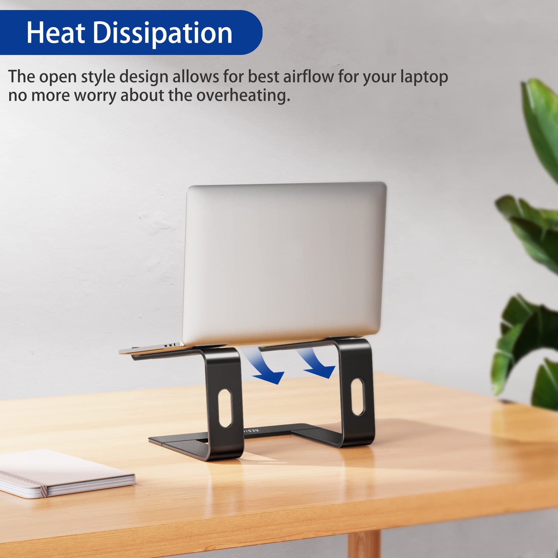 BESIGN LS03 Aluminum Laptop Stand, Ergonomic Detachable Computer Stand, Notebook Riser Compatible with Air, Pro, Dell, HP, Lenovo More 10-15.6" Laptops, Silver