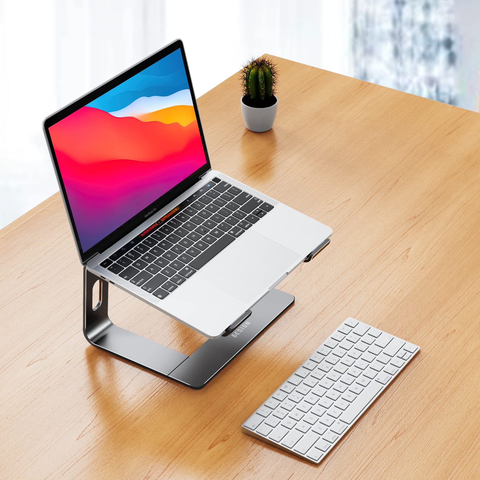 BESIGN LS03 Aluminum Laptop Stand, Ergonomic Detachable Computer Stand, Notebook Riser Compatible with Air, Pro, Dell, HP, Lenovo More 10-15.6" Laptops, Silver