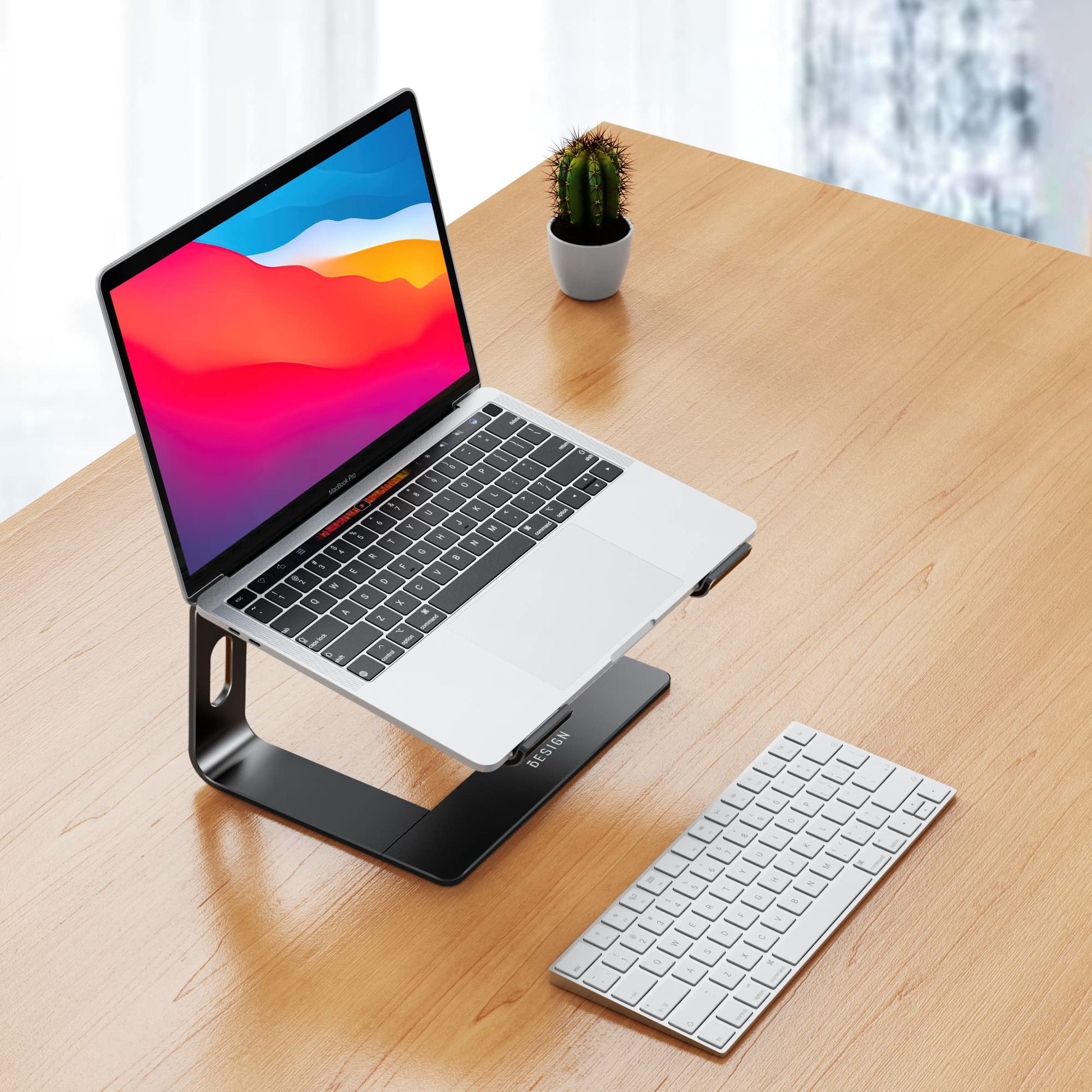 BESIGN LS03 Aluminum Laptop Stand, Ergonomic Detachable Computer Stand, Notebook Riser Compatible with Air, Pro, Dell, HP, Lenovo More 10-15.6" Laptops, Silver